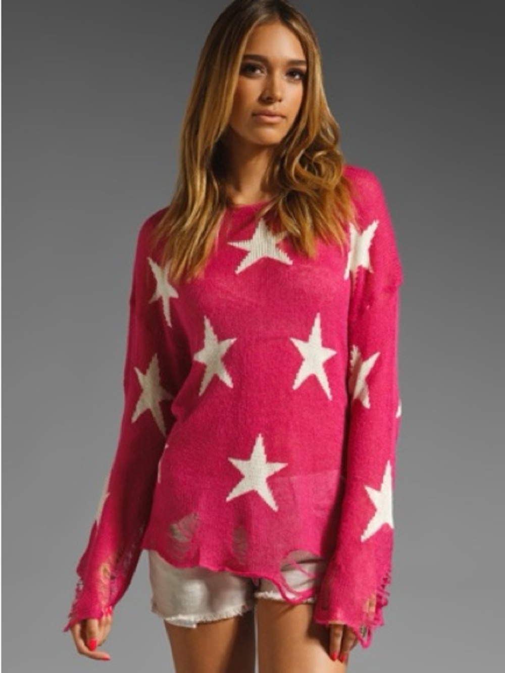 Wildfox Seeing Stars Lennon Distressed Sweater